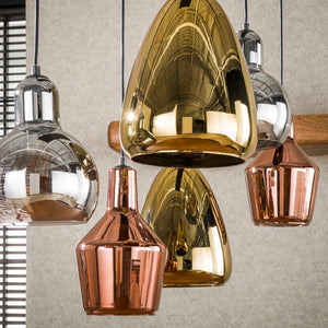 Hanglamp Mix Glass Tricolore 6-Lichts