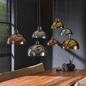 Hanglamp 7L koper-chroom-goud