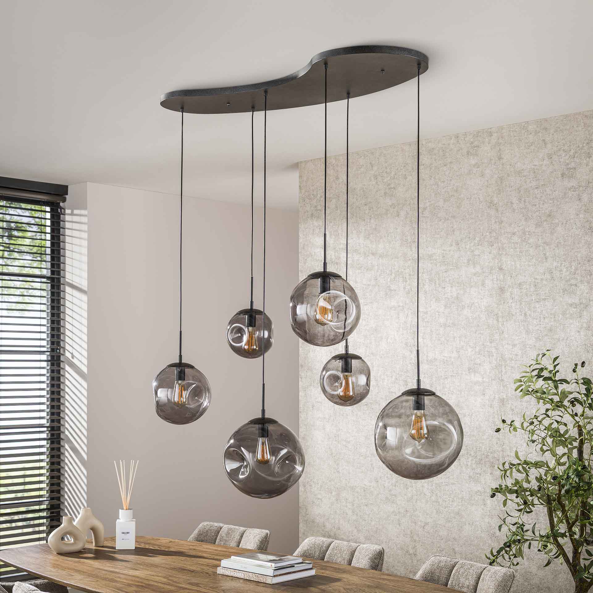 Hanglamp Stellar Black - 6 lichtpunten