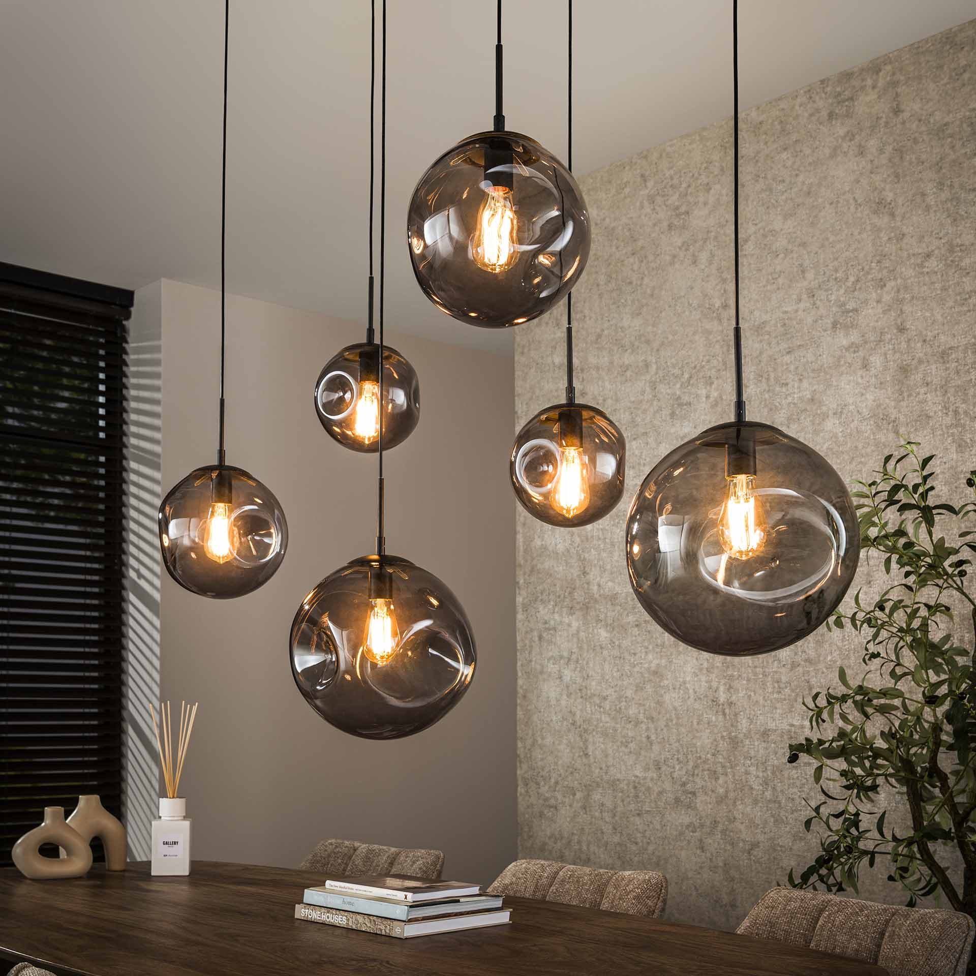 Hanglamp Stellar Black - 6 lichtpunten