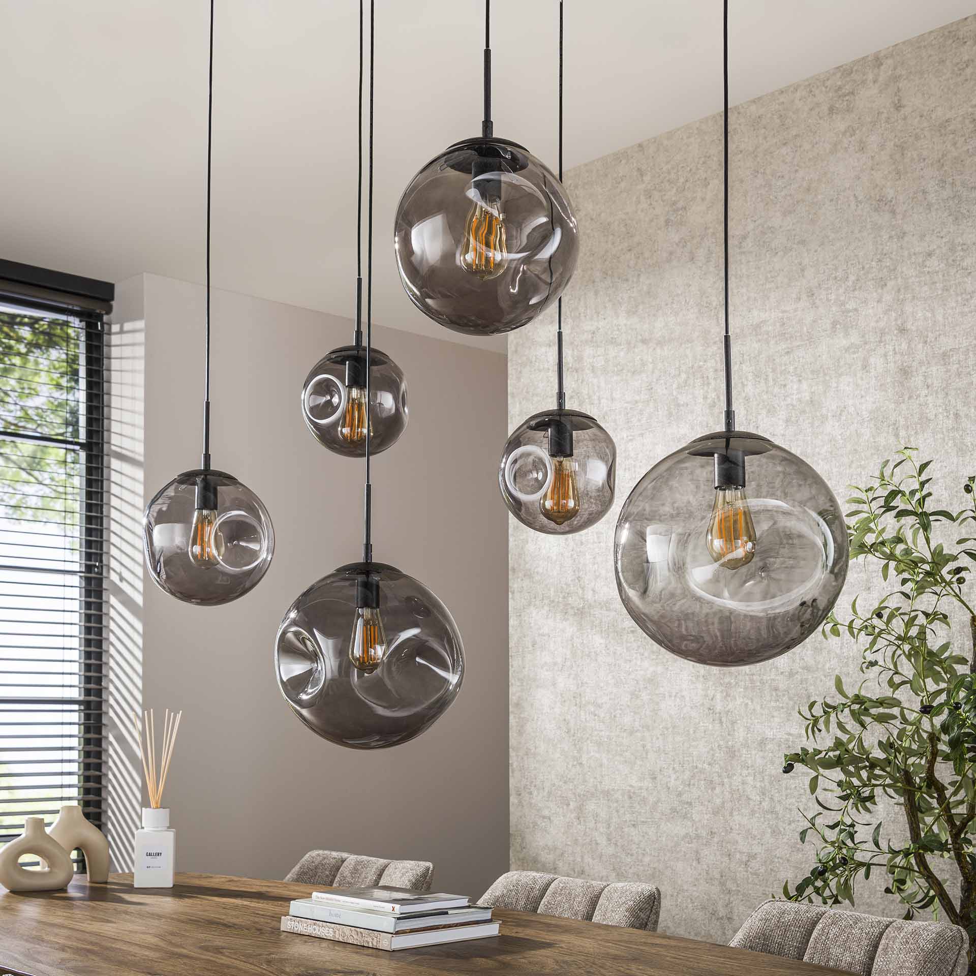 Hanglamp Stellar Black - 6 lichtpunten