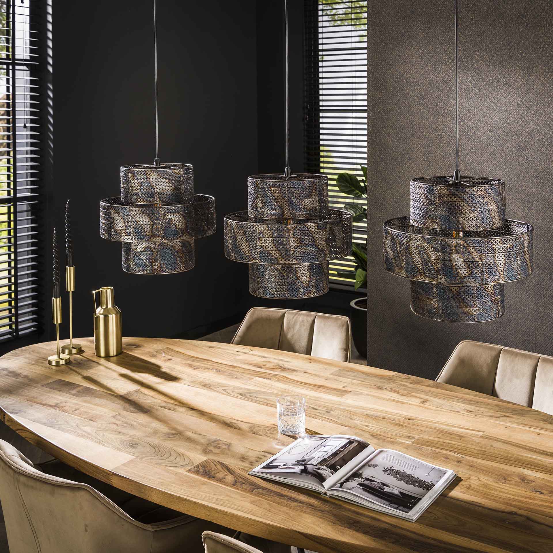 Hanglamp Burned - 3 lampenkappen