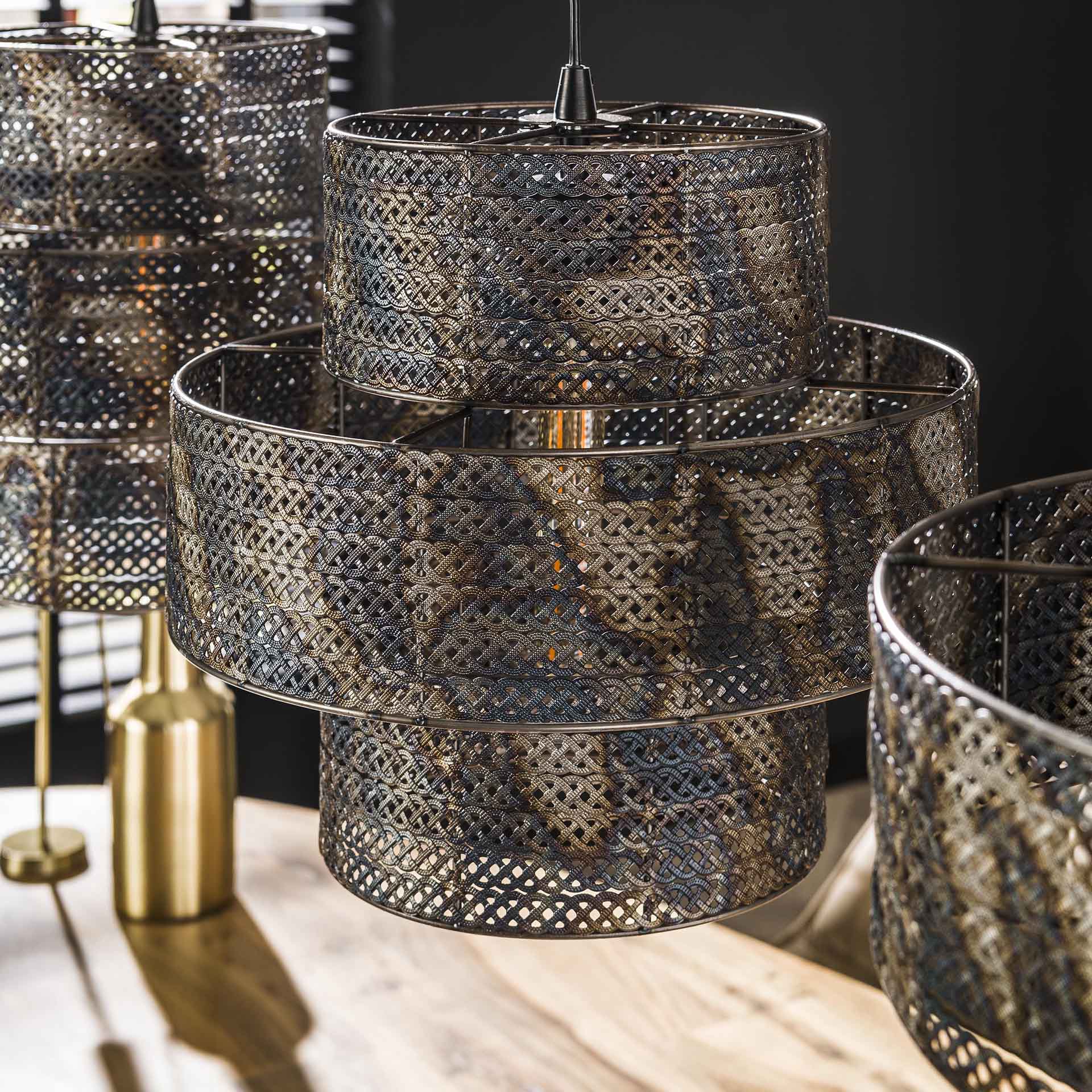 Hanglamp Burned - 3 lampenkappen