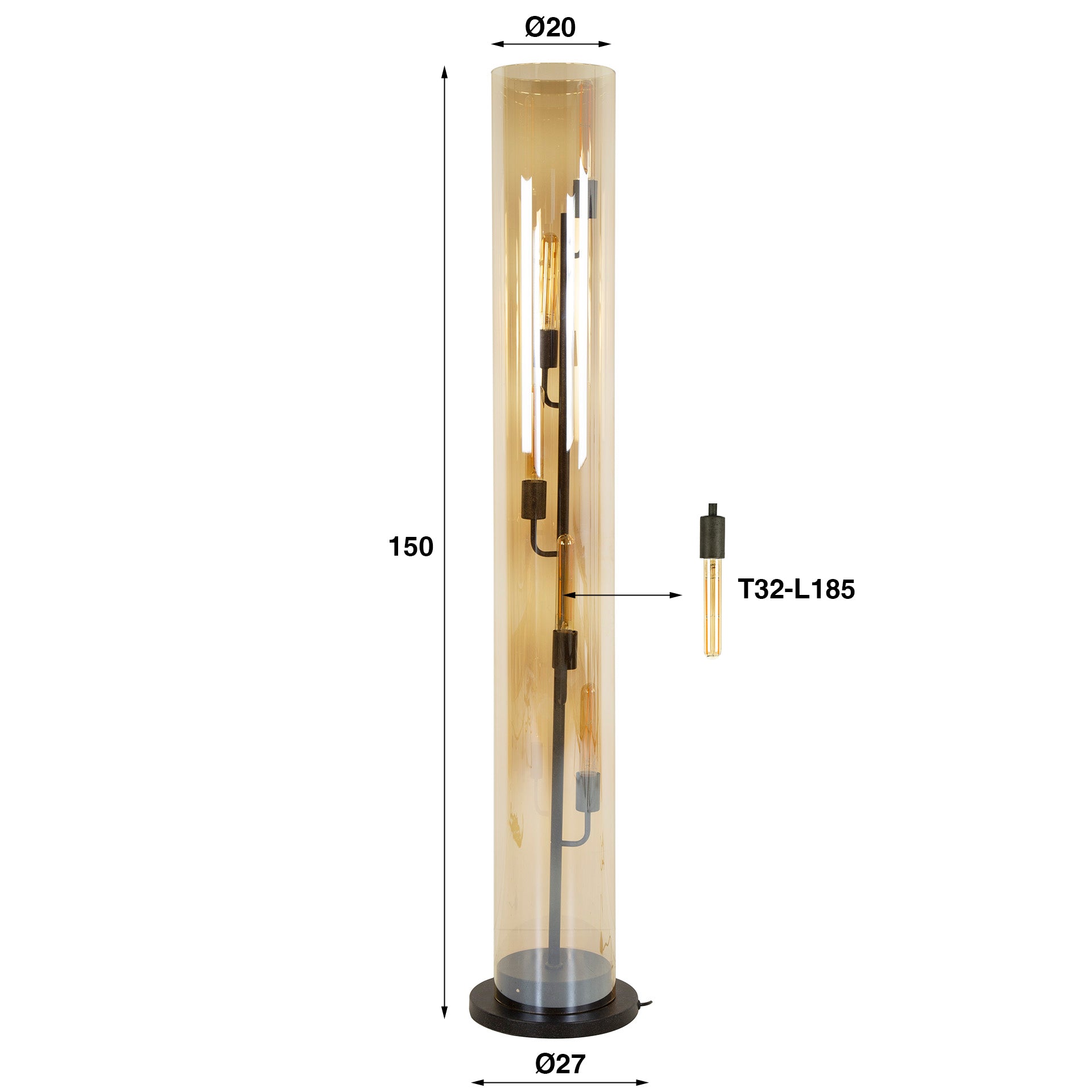 Vloerlamp 5L Amber