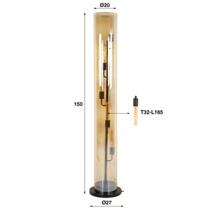 Vloerlamp 5L Amber
