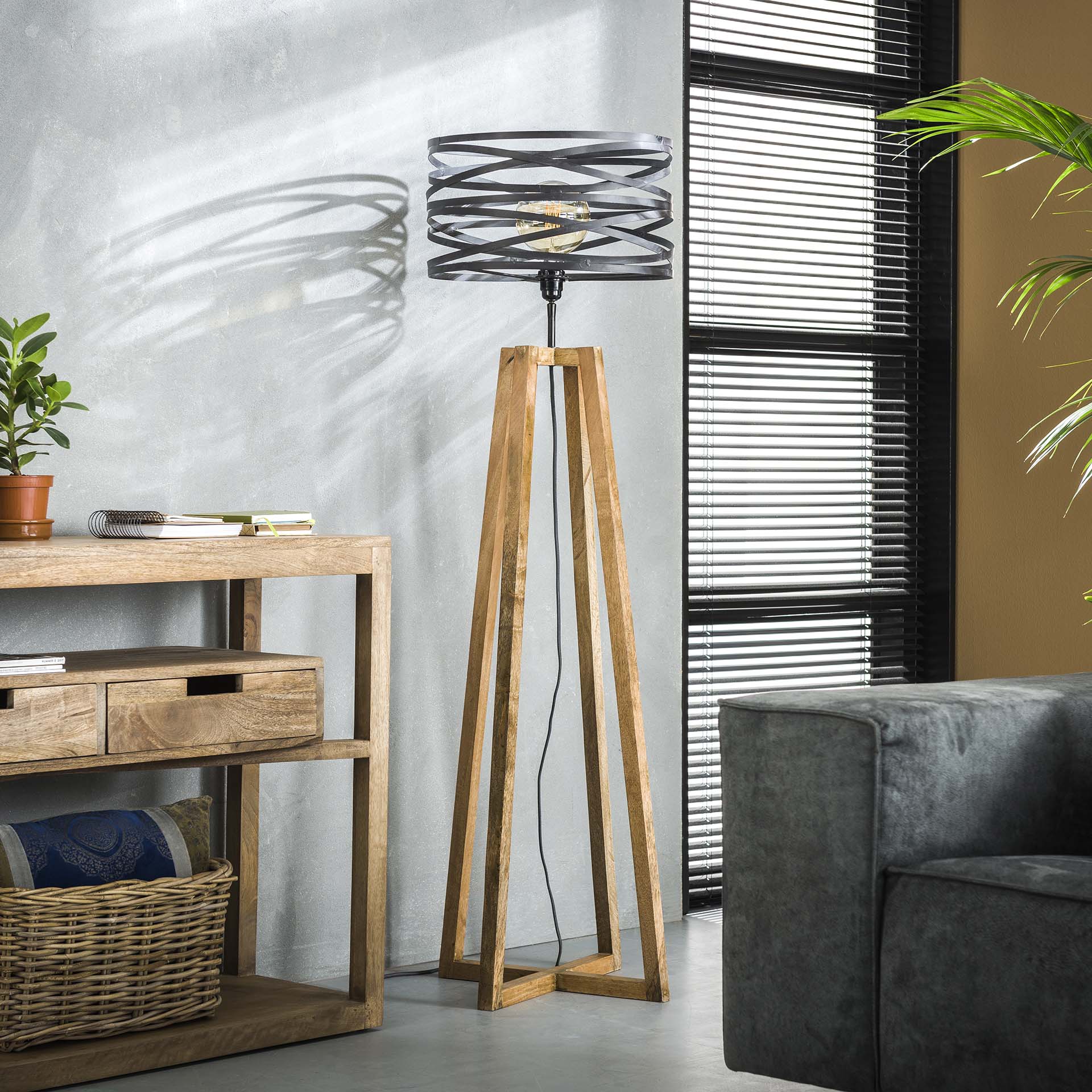 Vloerlamp Twist Metal Slate Grey