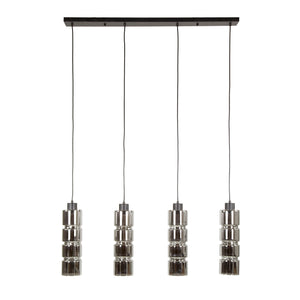 Hanglamp met 4 cilindervormige glazen kappen