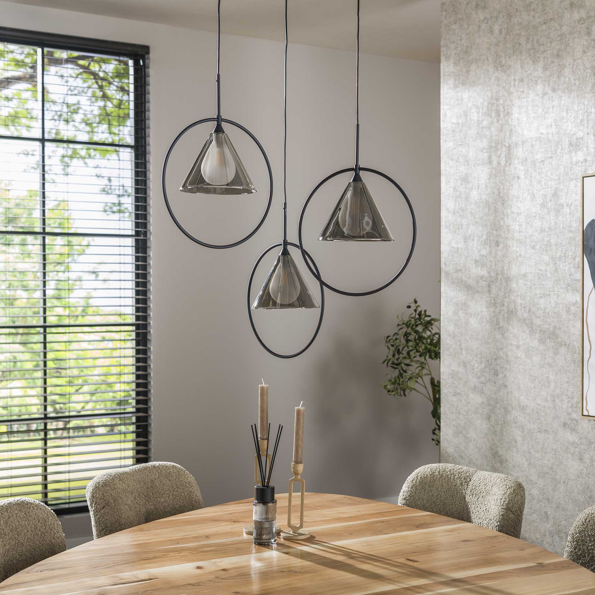 Hanglamp met 3 Ringen Smoke Grey