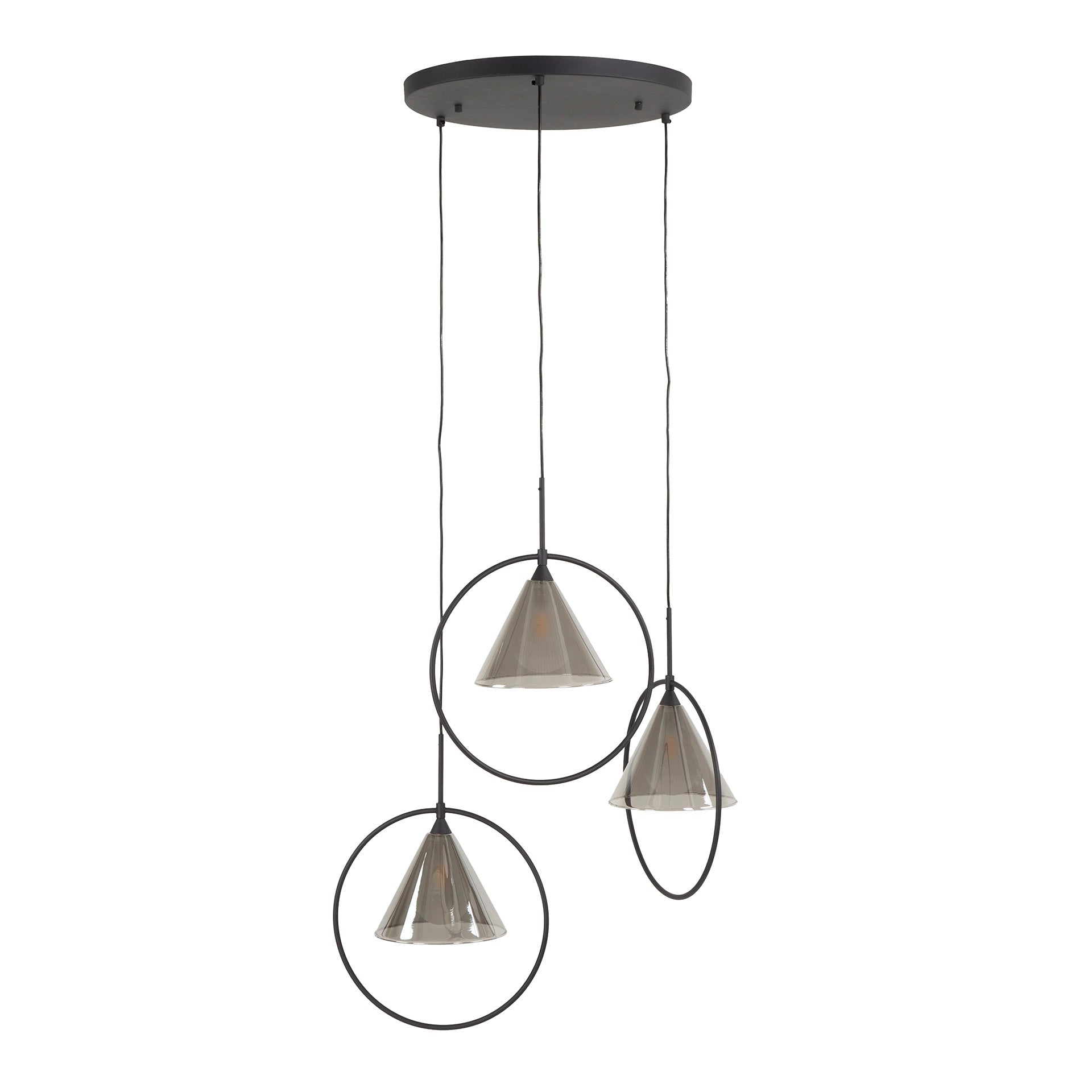 Hanglamp met 3 Ringen Smoke Grey