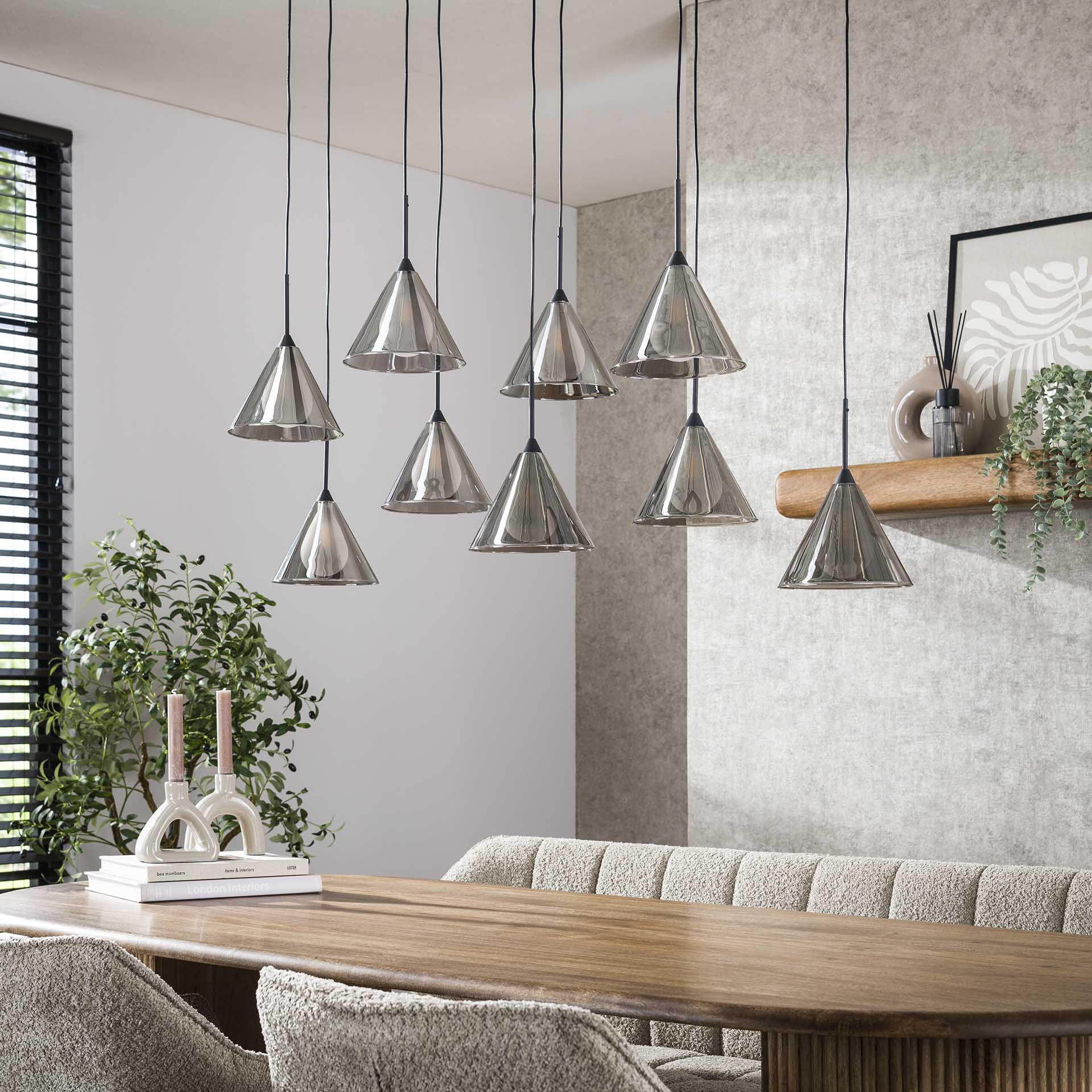 Hanglamp 9L Smoke Grey