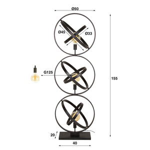 Vloerlamp met verstelbare ringen