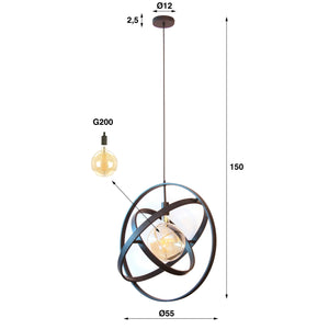 Hanglamp Artic Black - 3 verstelbare ringen