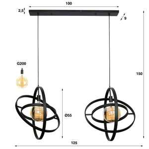 Hanglamp met Draaibare Ringen