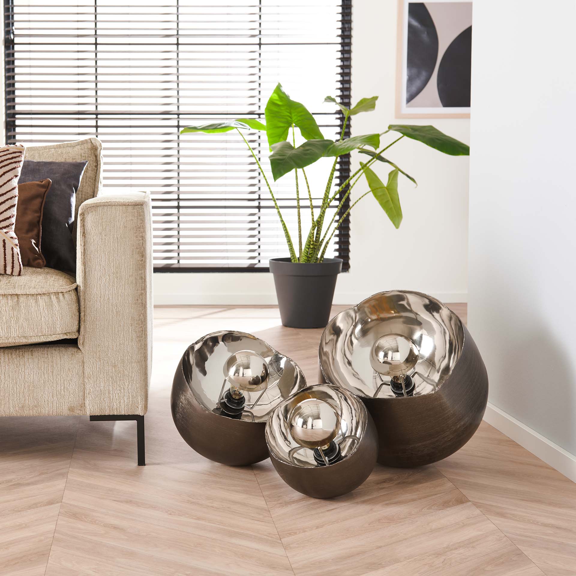 Tafellamp Zwart Nikkel - Verkrijgbaar in 3 Maten