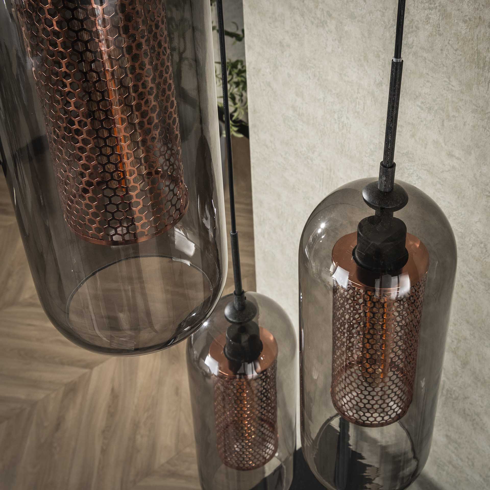 Hanglamp Smoke Glass - Trapeze Design