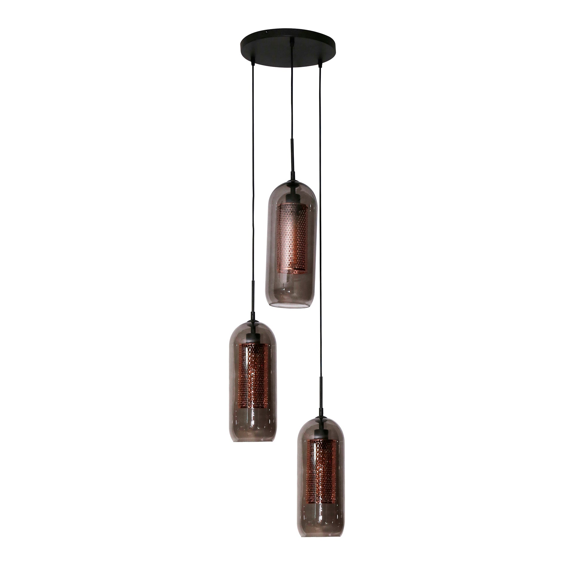 Hanglamp Smoke Glass - Trapeze Design