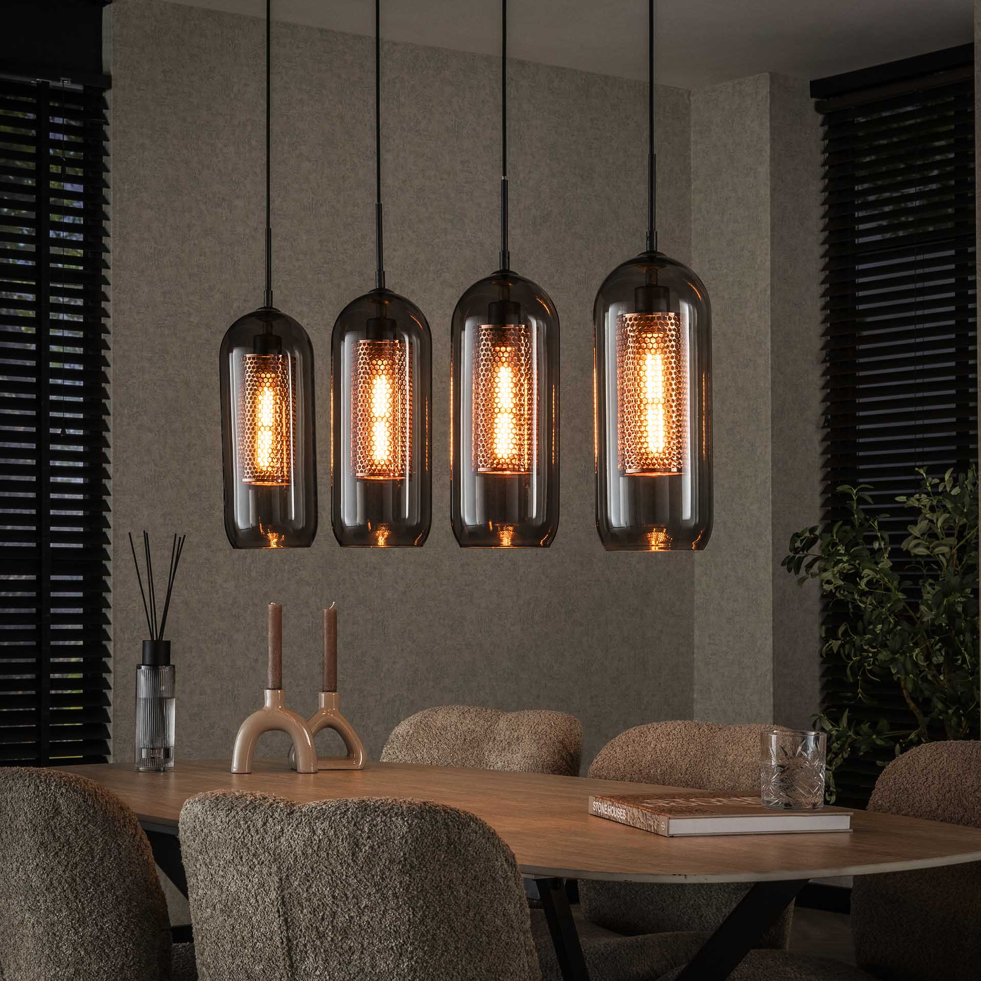 Hanglamp Smoke Mesh - 4-lamps