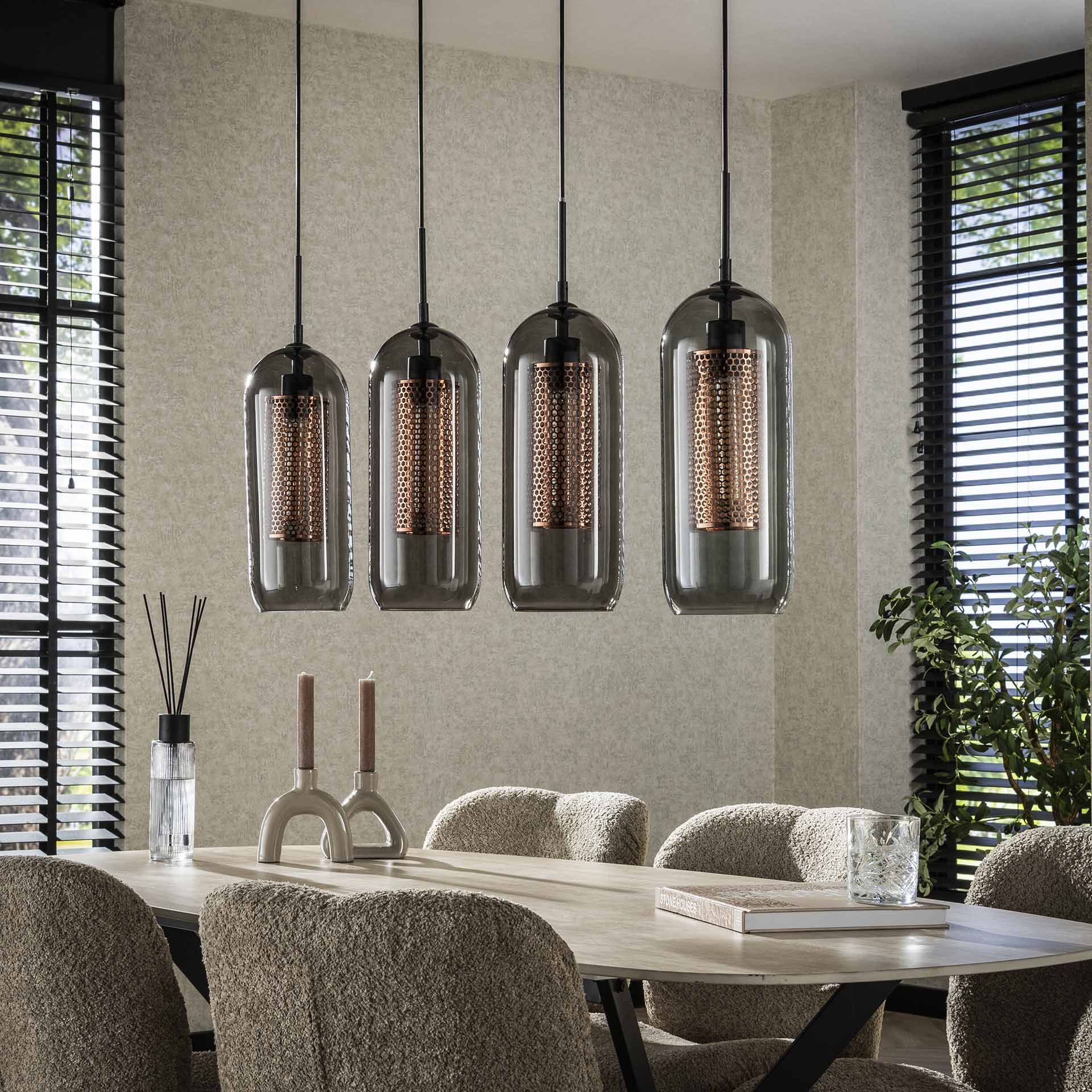Hanglamp Smoke Mesh - 4-lamps
