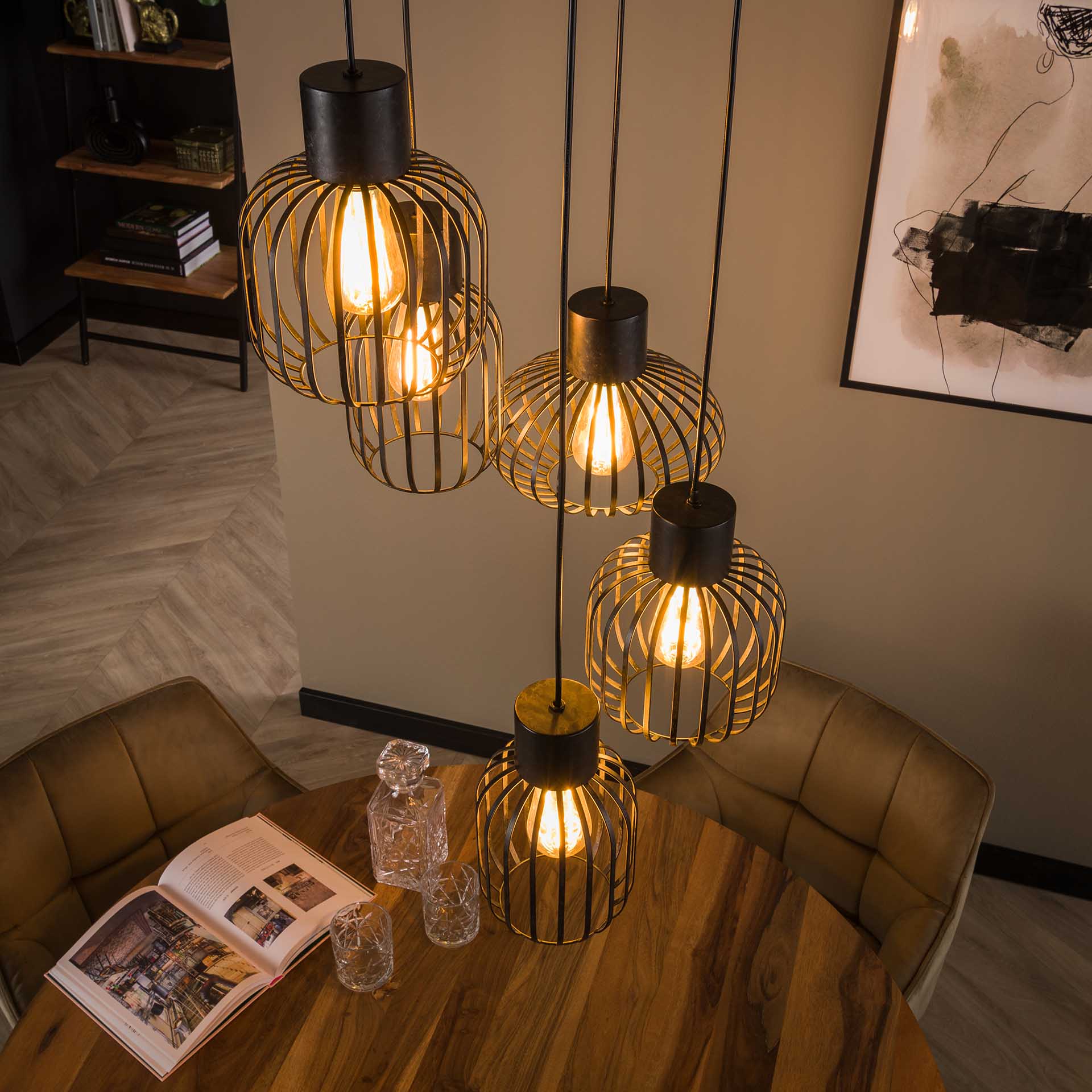 Hanglamp Metaal Mix - 5 Lichts