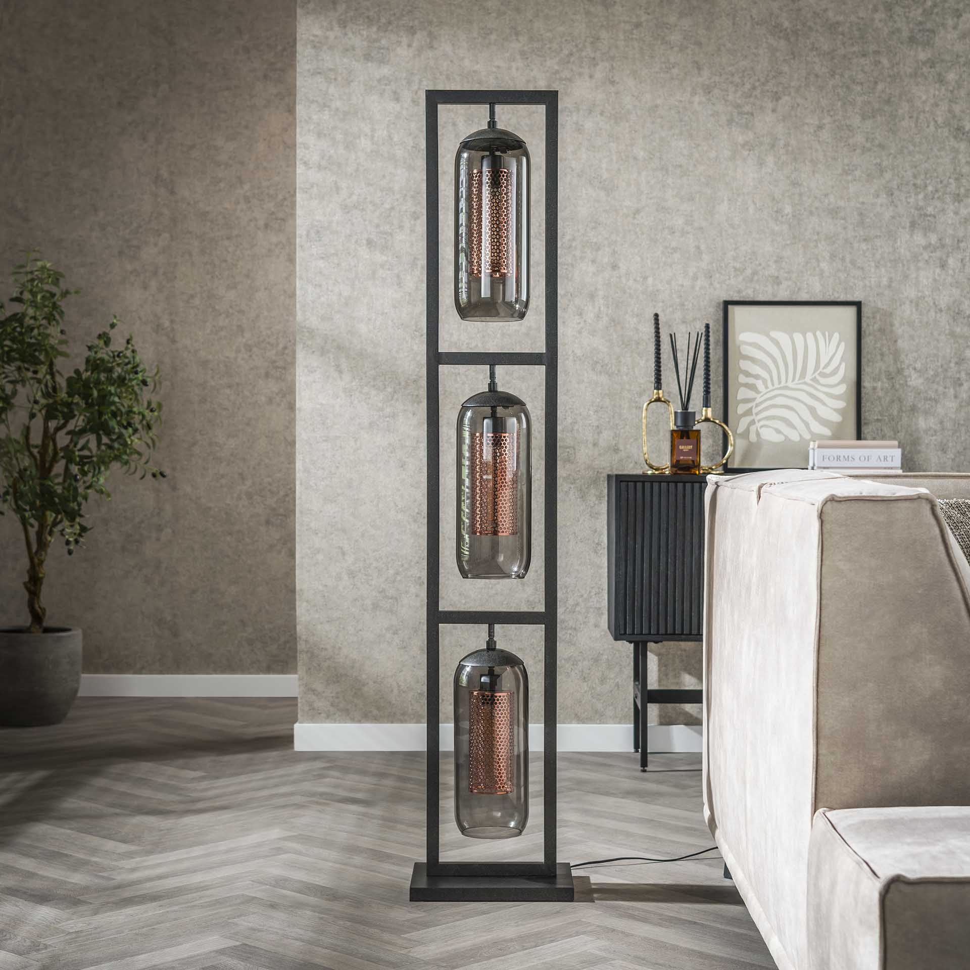 Vloerlamp Smoke Glass Mesh