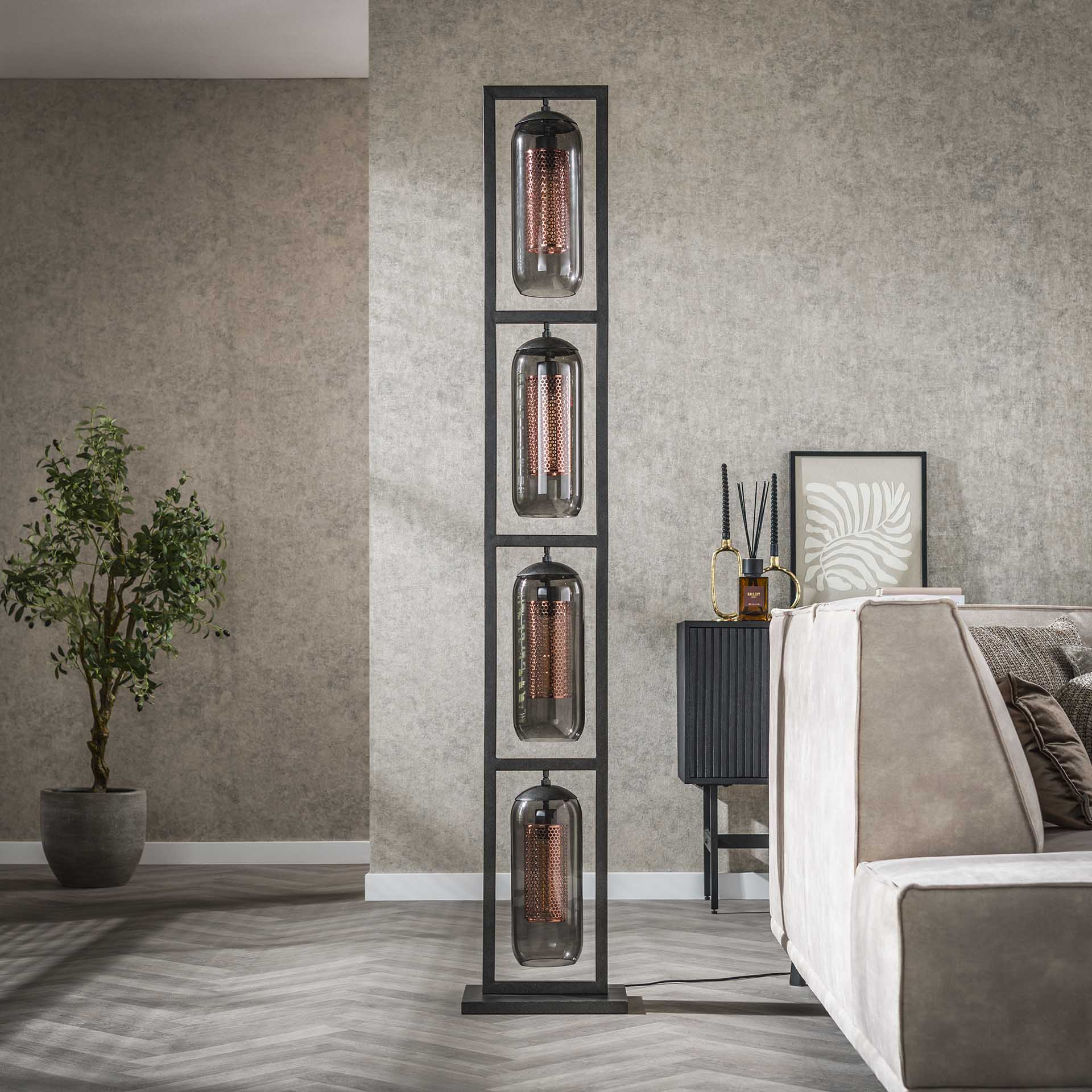 Vloerlamp Tower - 4 lichtpunten