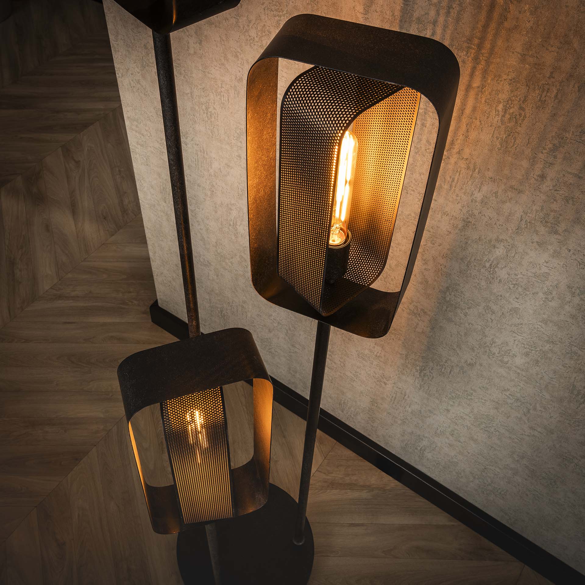 Vloerlamp Mesh Artic Black