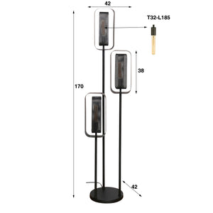 Vloerlamp Mesh Artic Black