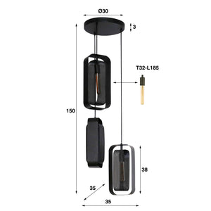 Hanglamp Mesh Rotate - 3-lichts