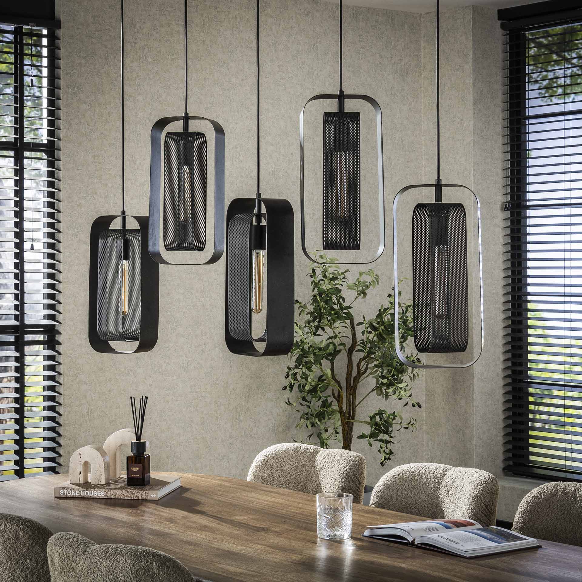 Hanglamp Mesh Rotate 5L - Zwart