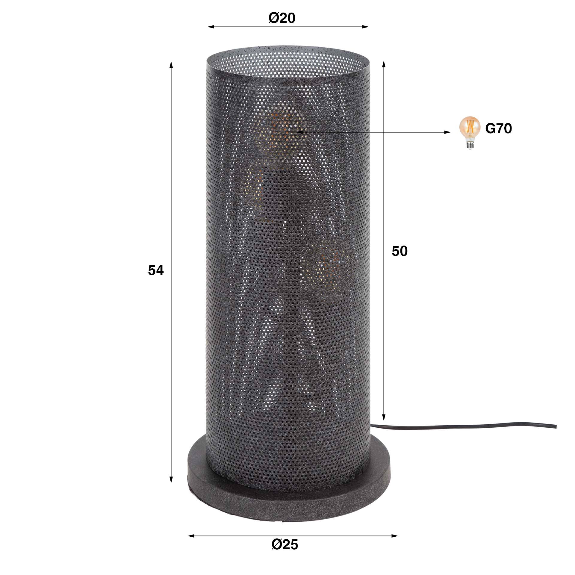 Tafellamp Koker Mesh