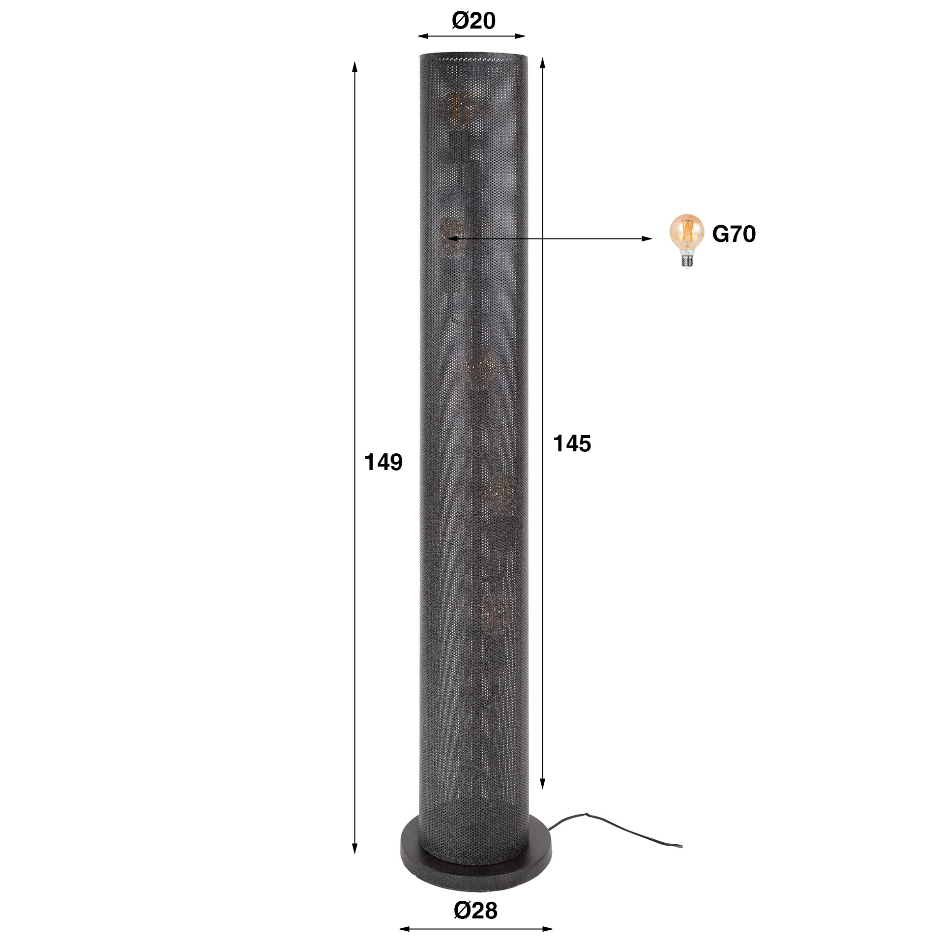 Vloerlamp Koker Mesh
