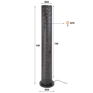 Vloerlamp Koker Mesh