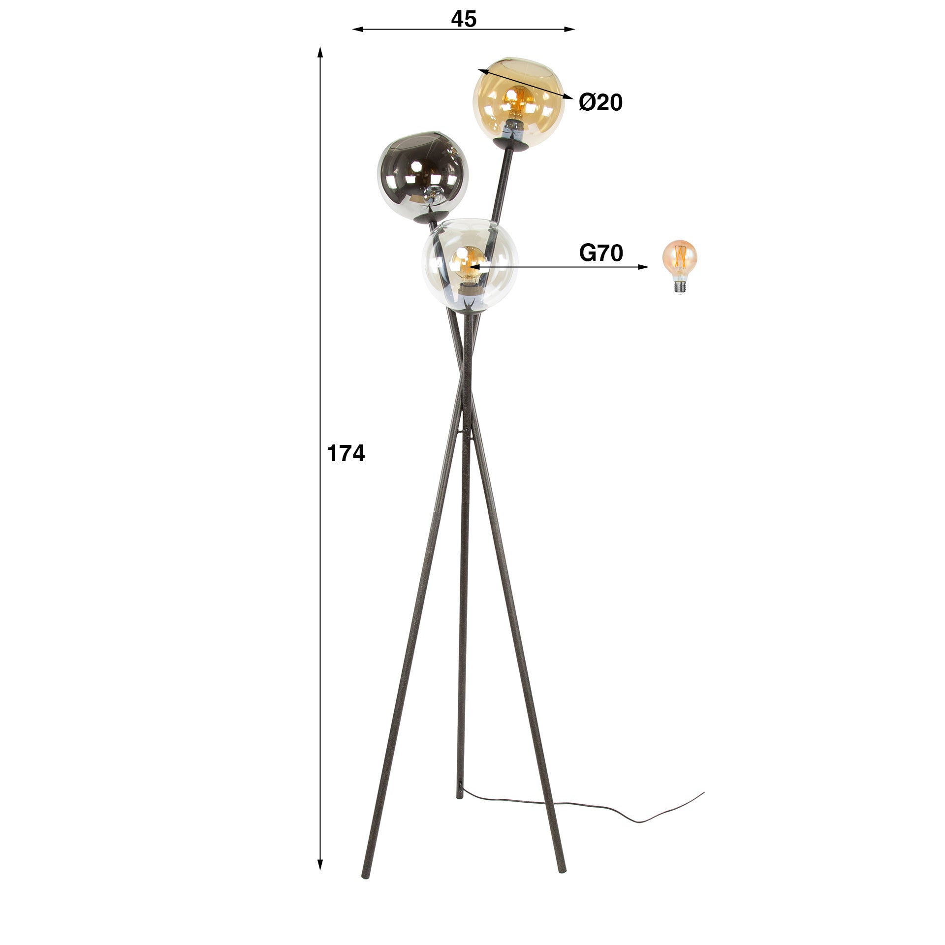 Vloerlamp Multi Globe