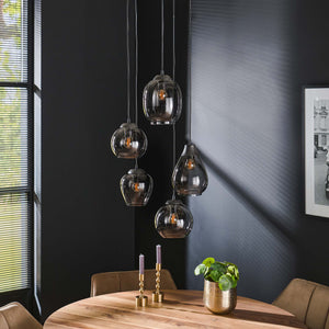 Hanglamp Glazen Kappen - 5 Lichts