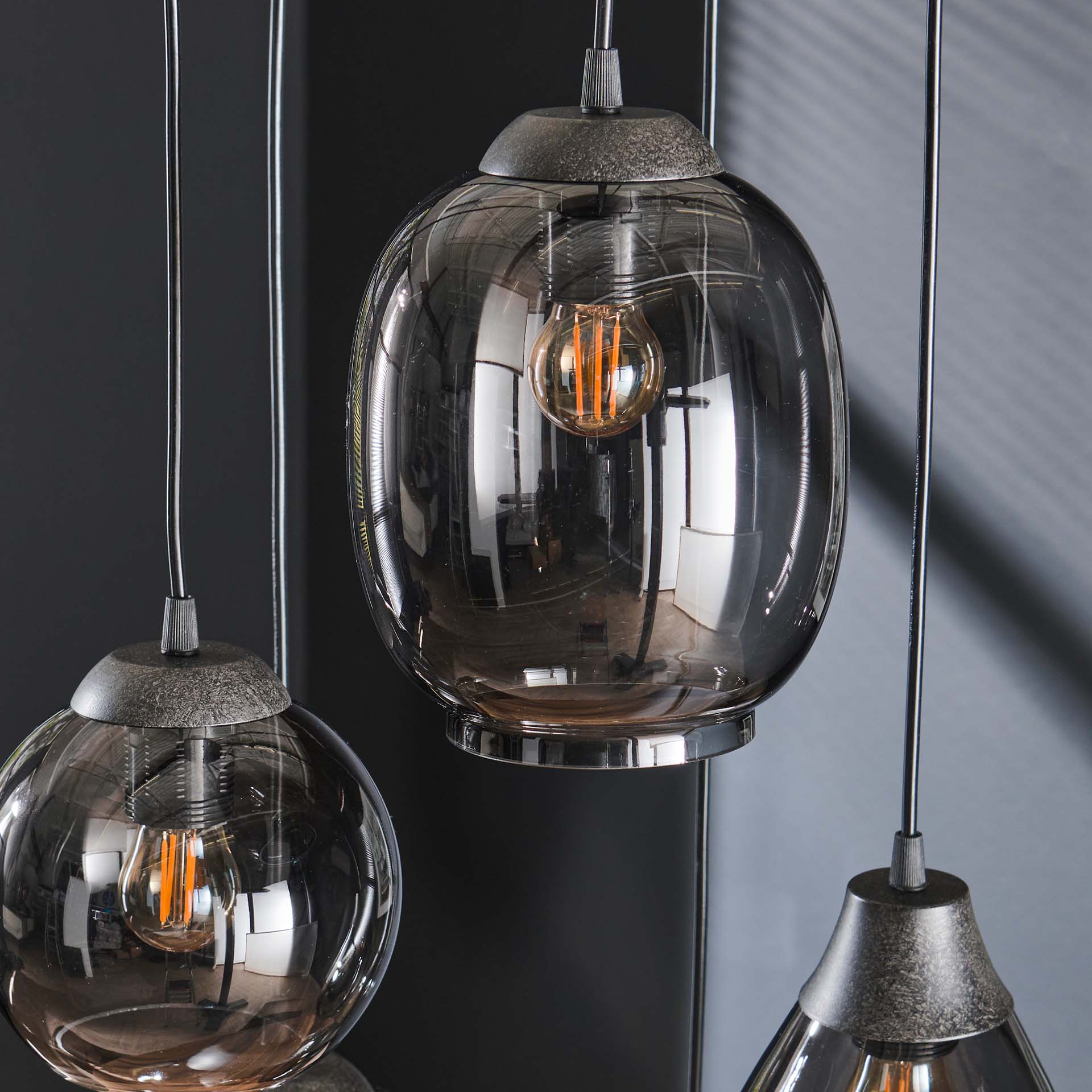Hanglamp Glazen Kappen - 5 Lichts