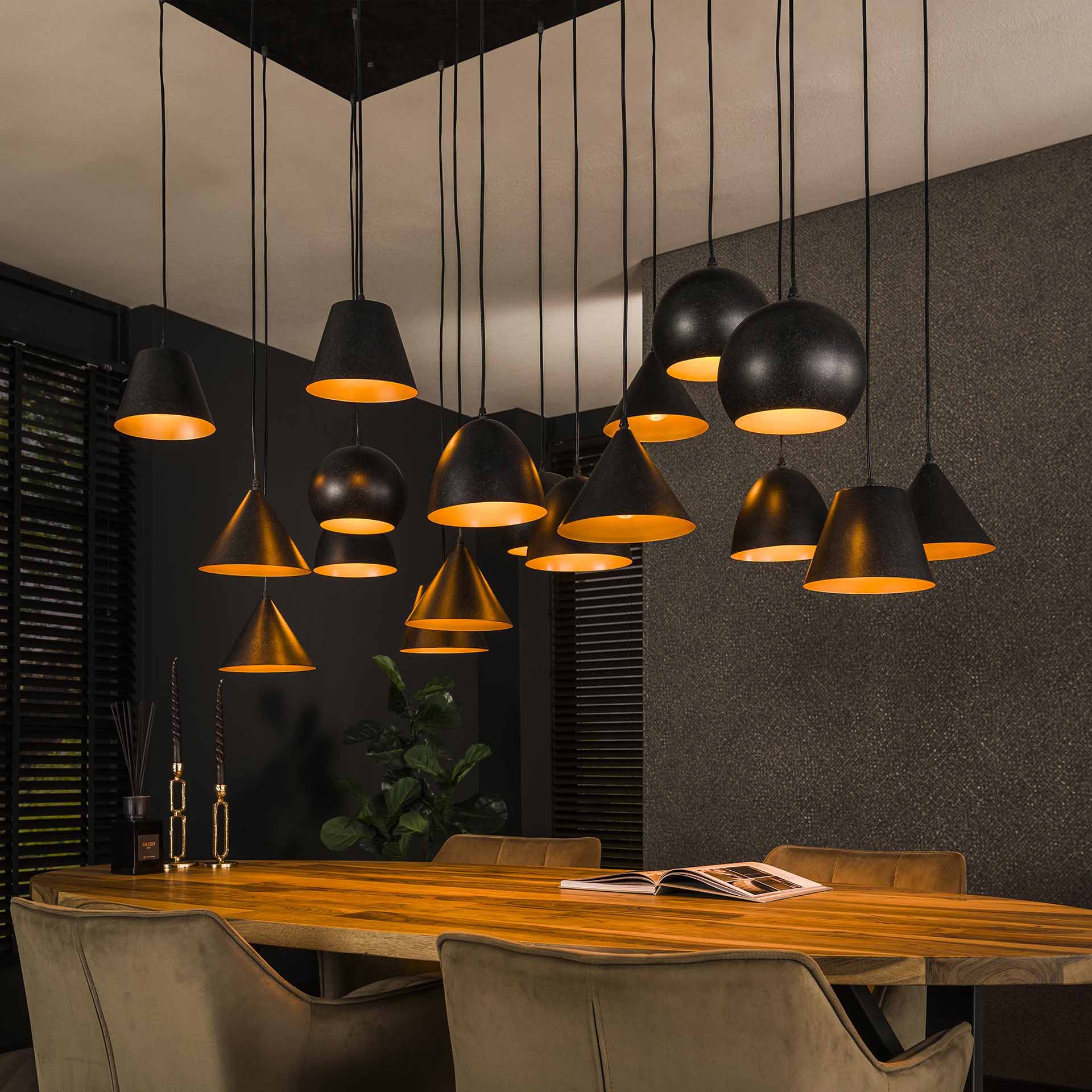 Hanglamp Metalen Kap Artic Zwart
