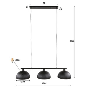 Hanglamp 3L artic zwart