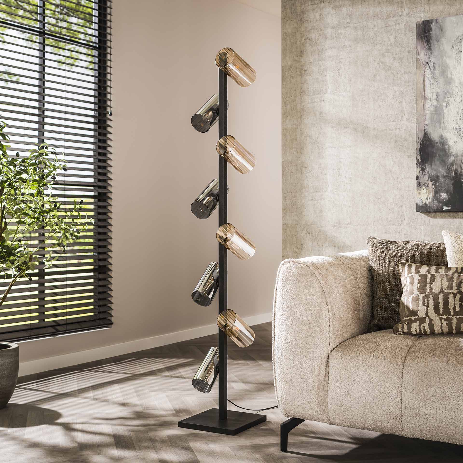 Vloerlamp Cilinderglas - 8 Lichten