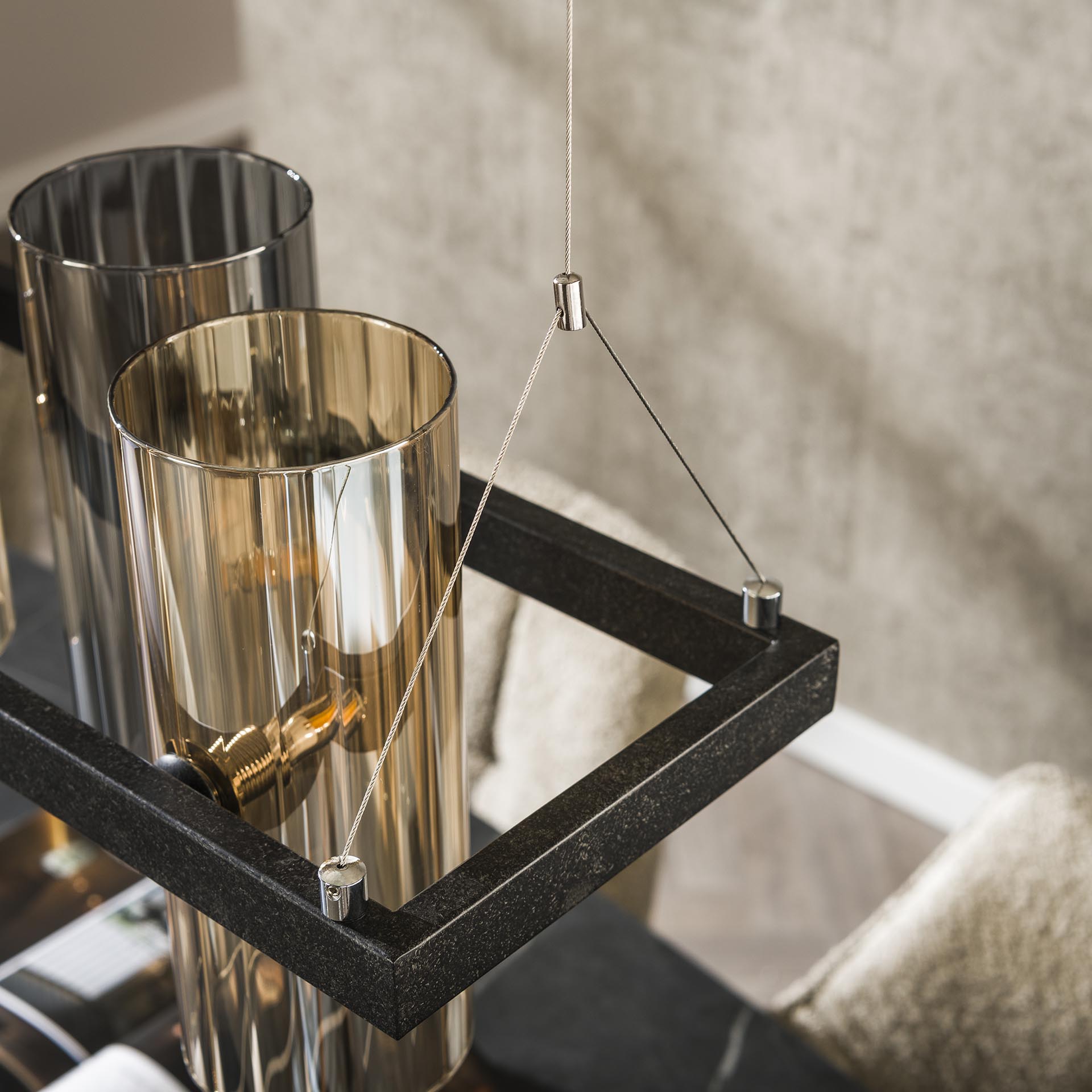 Hanglamp met 10 glazen cilinders