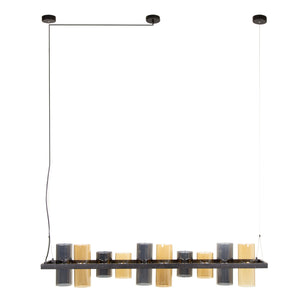 Hanglamp met 10 glazen cilinders