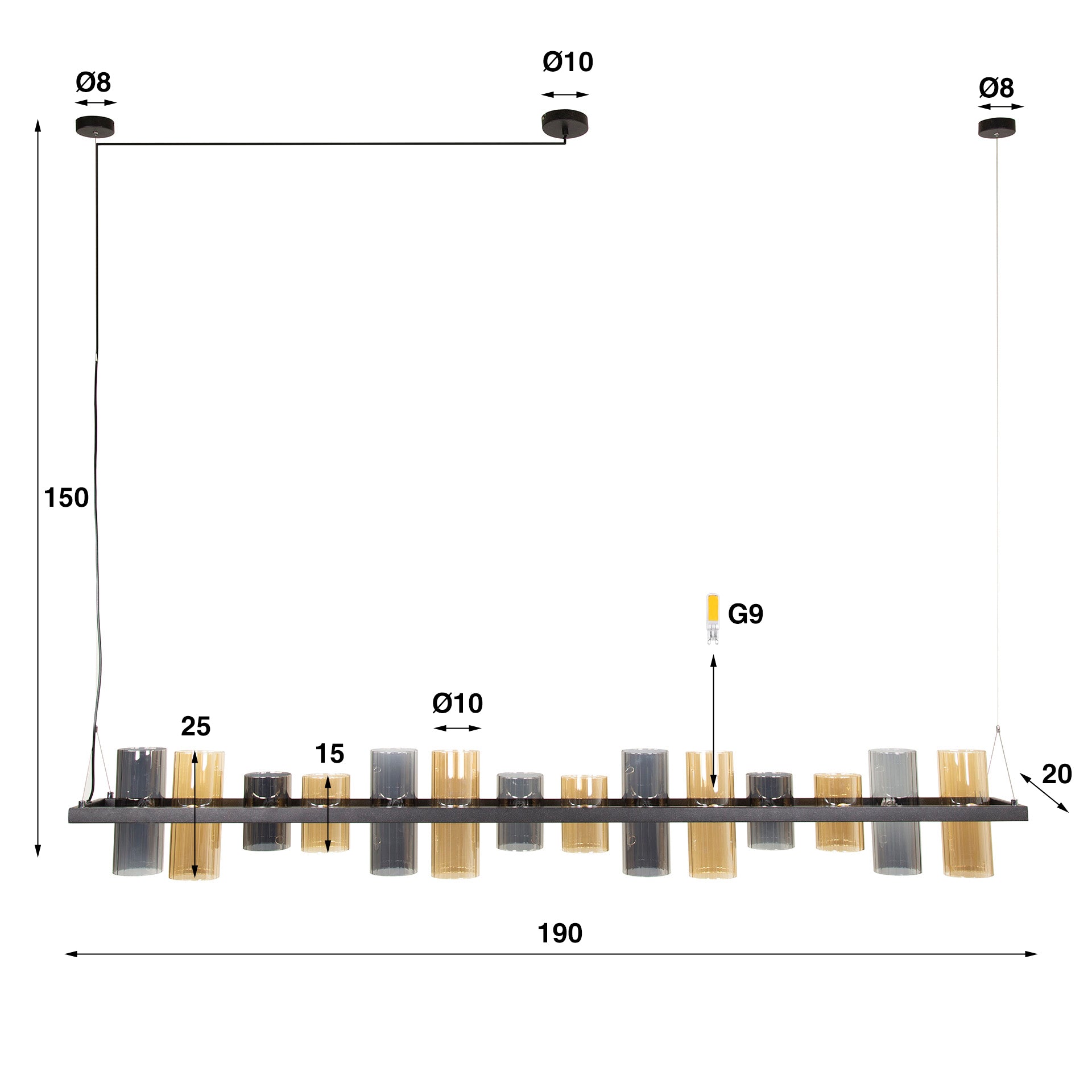 Hanglamp Cilinder 14L