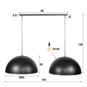 Hanglamp Dome - Verstelbare Dubbele Kap