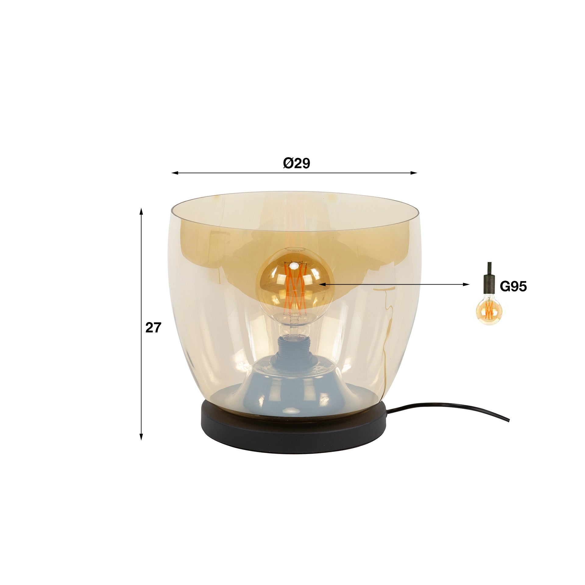Vloerlamp Amberkleurig Glas