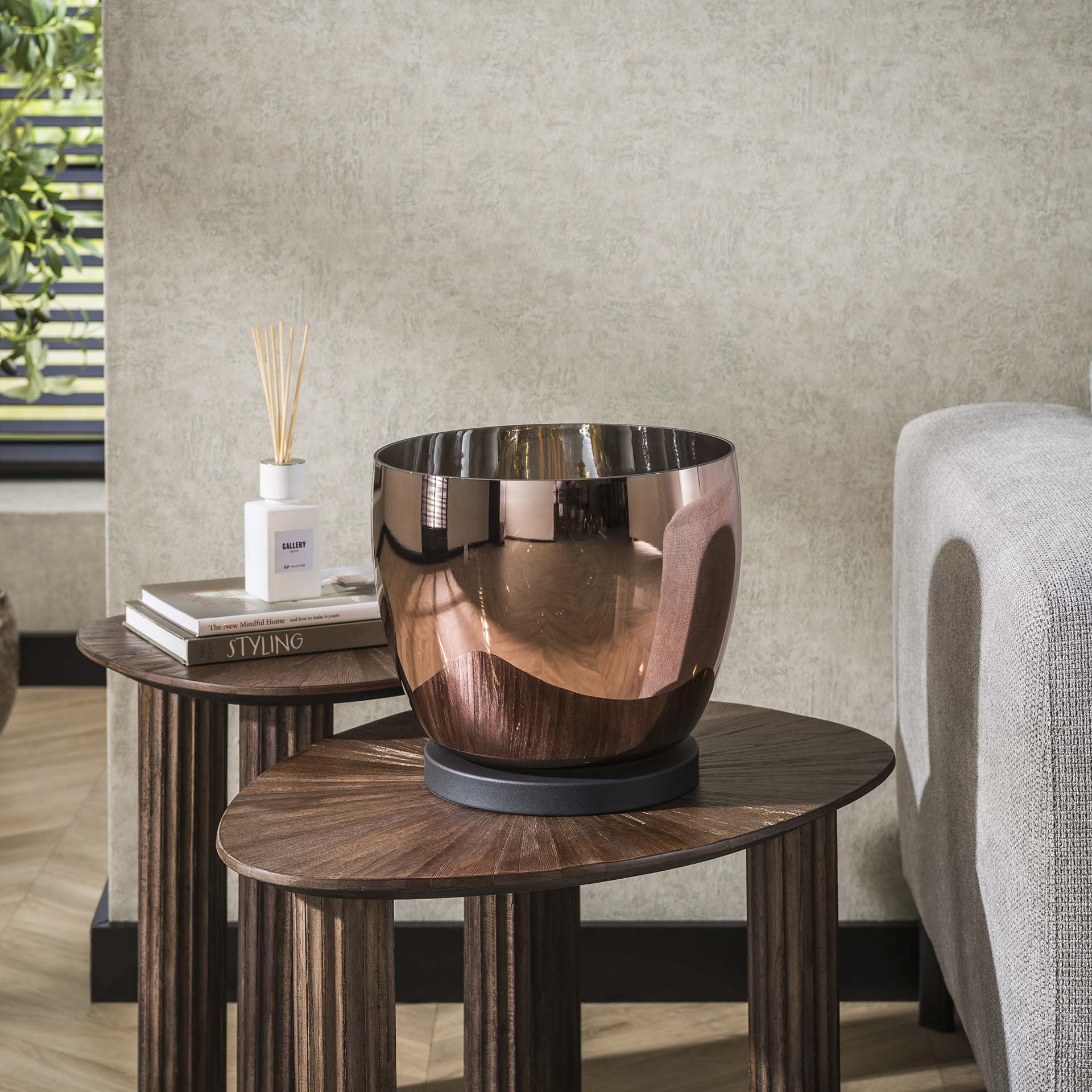 Vloerlamp Koperkleurig Glas