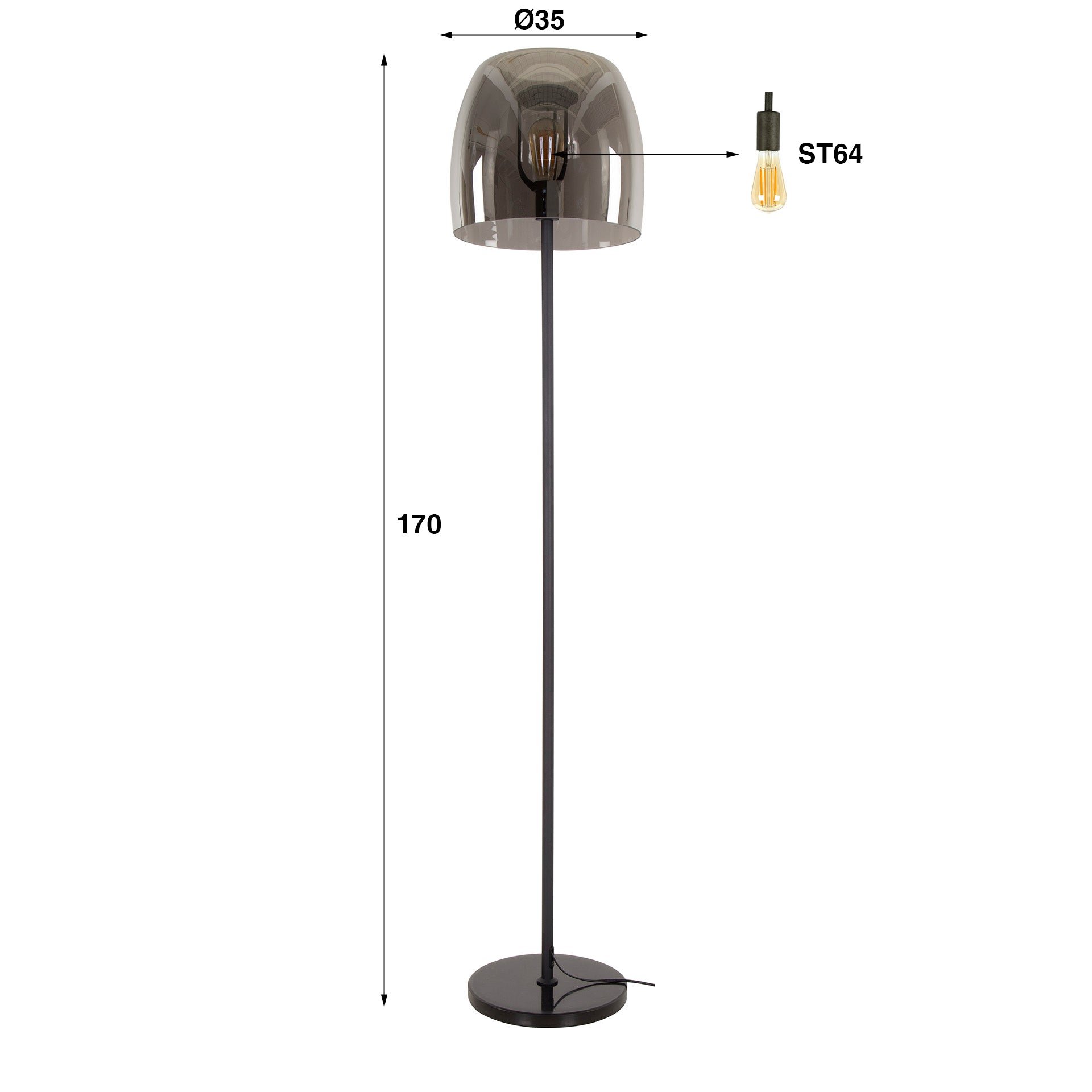 Vloerlamp Drift Glass