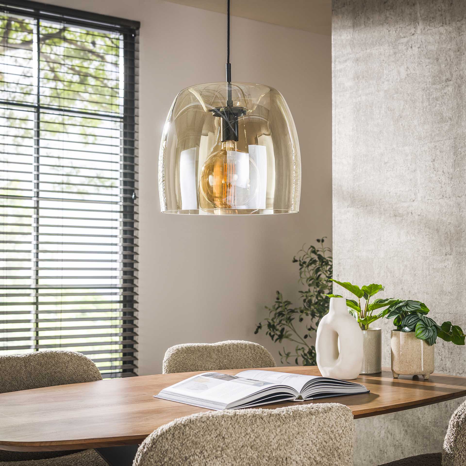 Hanglamp Amberkleurig Glas