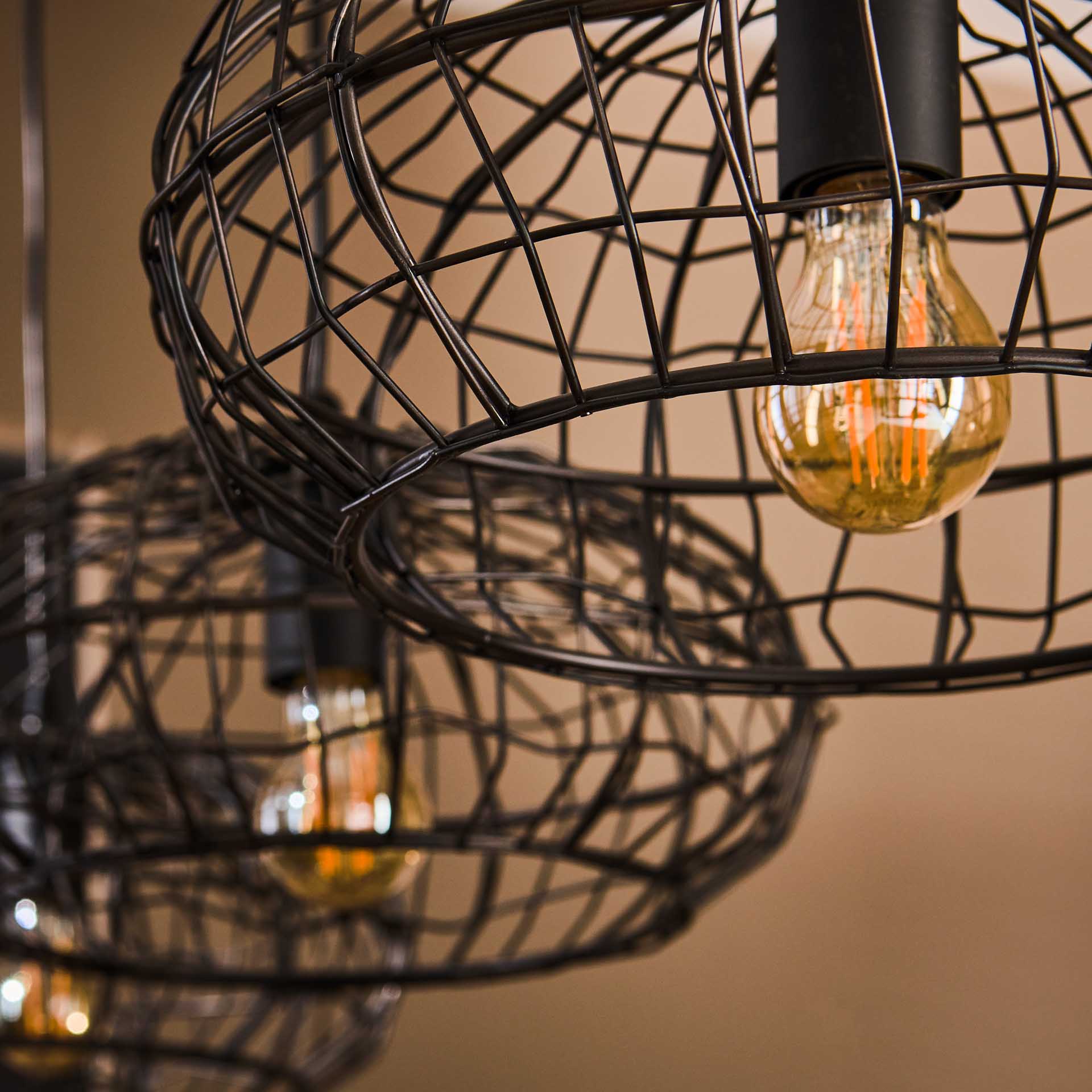 Hanglamp 4L zwartbruin