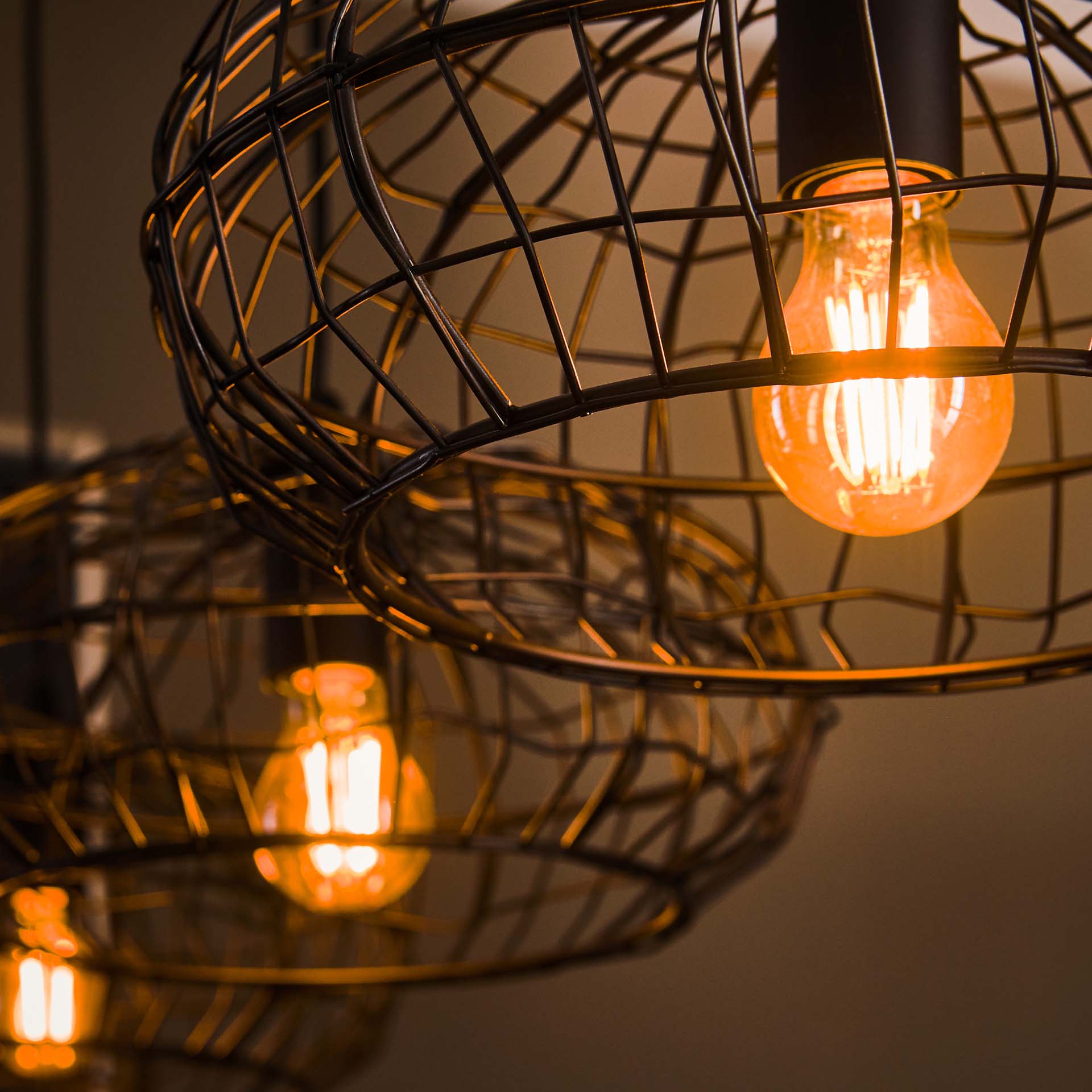 Hanglamp 4L zwartbruin