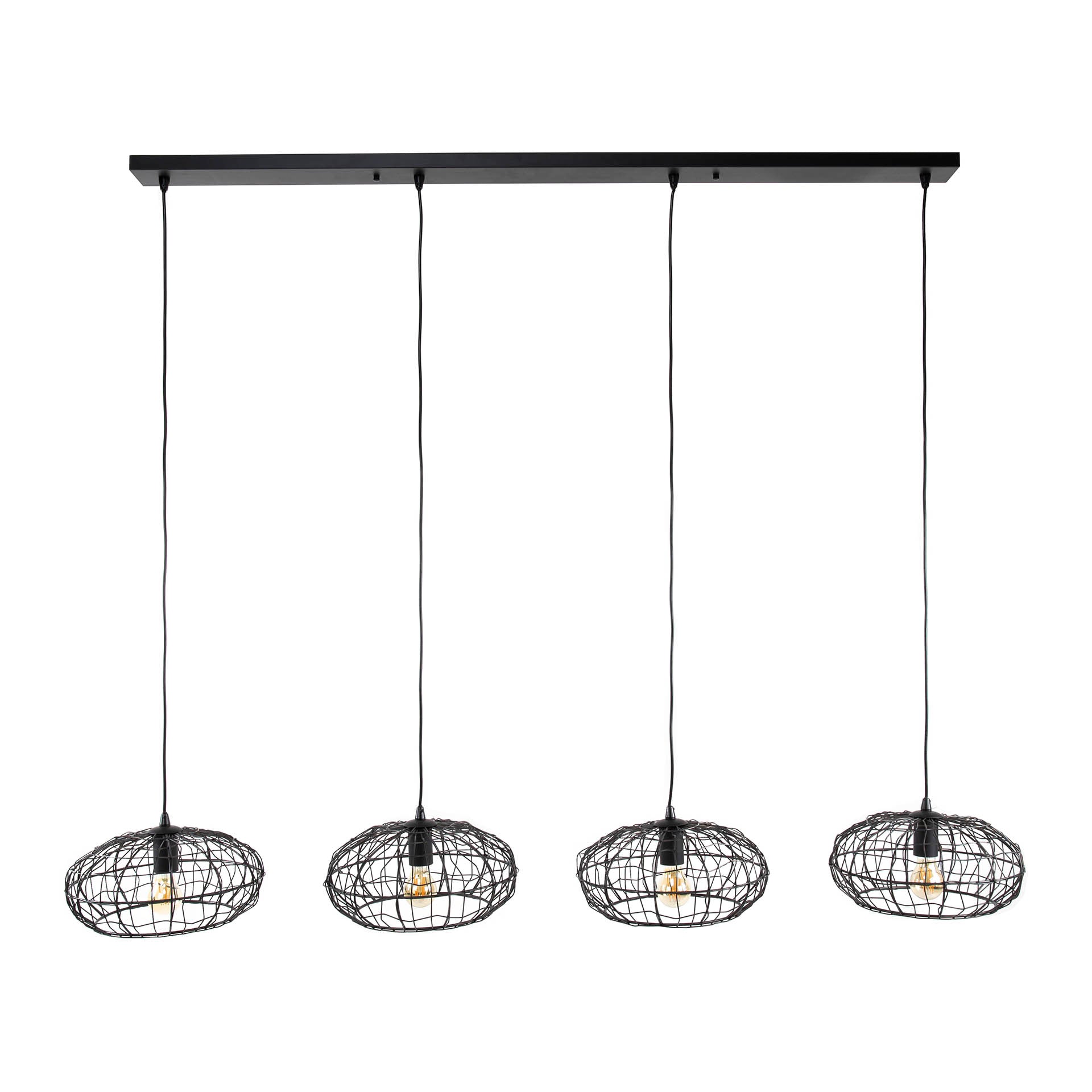 Hanglamp 4L zwartbruin