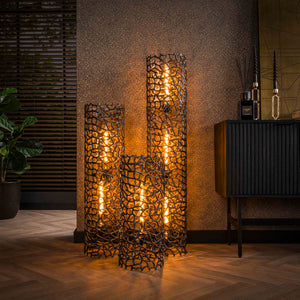Vloerlamp Zwart-Nikkel - 25x25x122 cm